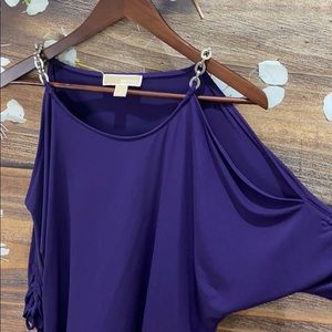 MICHAEL KORS Cold Shoulder Chain-strap Top